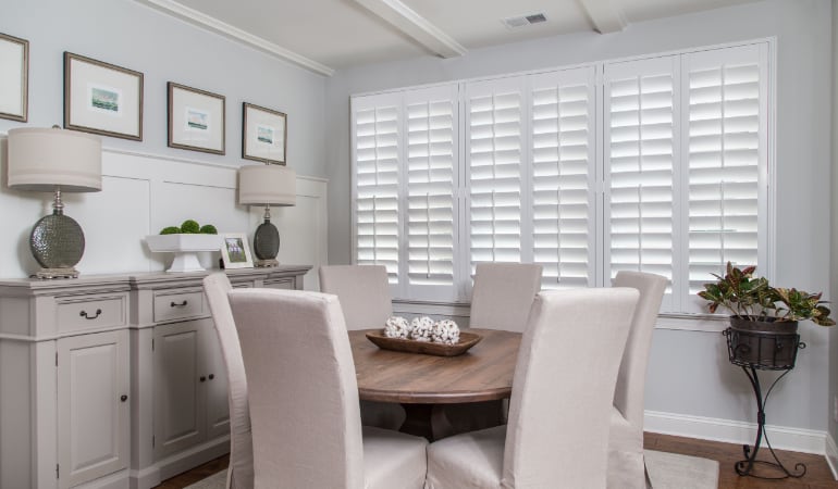  Plantation shutters in a Cincinnati dining room.